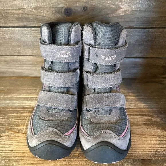 Youth KEEN Trezzo II Gray Waterproof Insulated Winter Snow Boots Size‎ 2 Y GUC