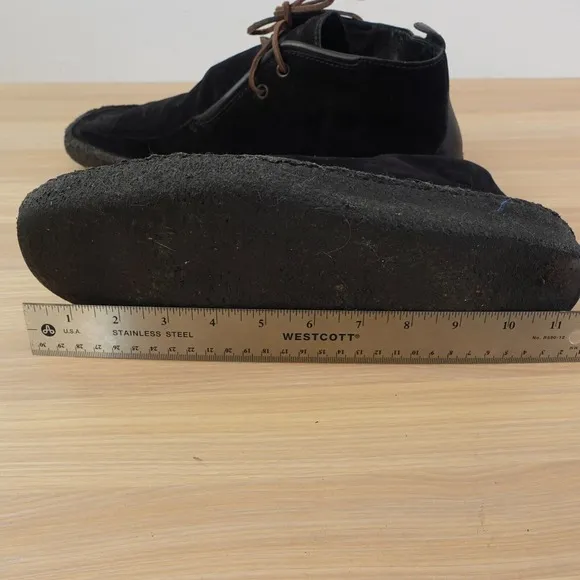 Z ZEGNA Boots Men 8 Leather Suede Black Chukka Ankle Lace Up Lace ITALY $1,100