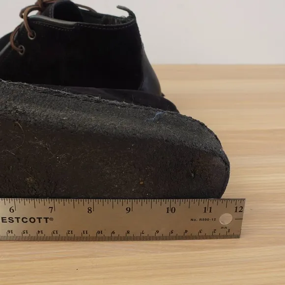 Z ZEGNA Boots Men 8 Leather Suede Black Chukka Ankle Lace Up Lace ITALY $1,100