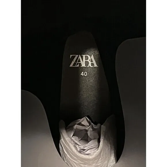 Zara Buckled Knee High Gaiter Boots Black Women US Size 9 EU 40 3830/210