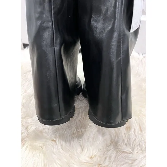 Zara Buckled Knee High Gaiter Boots Black Women US Size 9 EU 40 3830/210