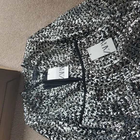 ZARA Matching Set 2pc Sequin Blazer &amp; Shorts