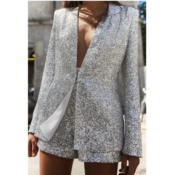 ZARA SEQUINED BLAZER size L and XS