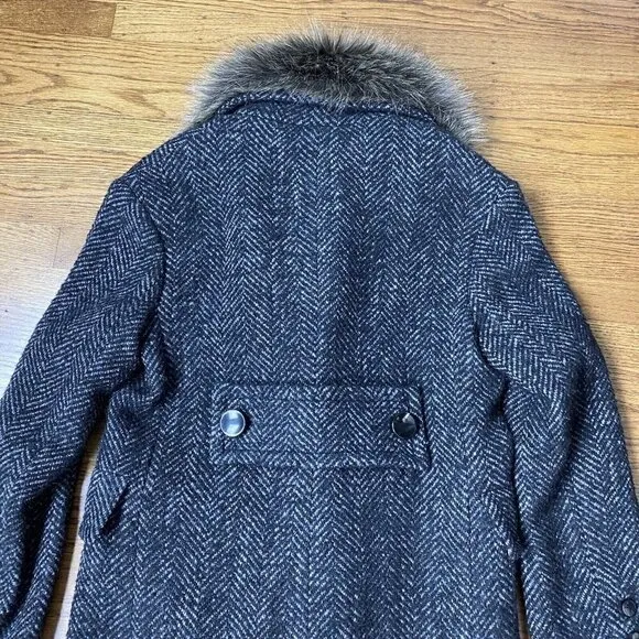 ZARA Studio Collection '21 Limited Edition Coat Faux Fur Herringbone Combination