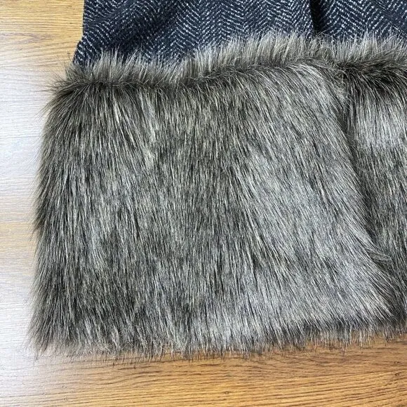 ZARA Studio Collection '21 Limited Edition Coat Faux Fur Herringbone Combination