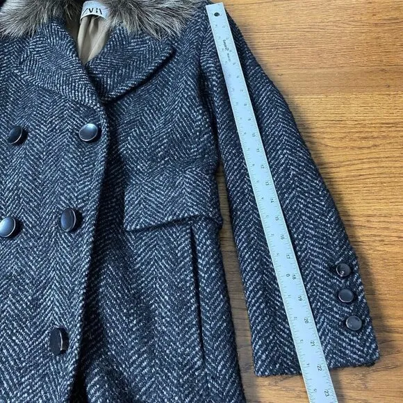 ZARA Studio Collection '21 Limited Edition Coat Faux Fur Herringbone Combination
