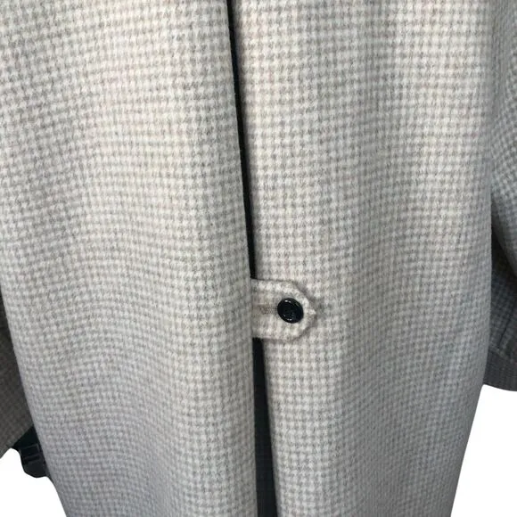 Zara Women Wool Blend Ivory Tan Oversize Button Front Jacket Coat w/Pockets XS