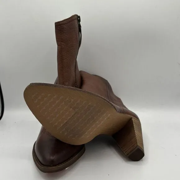 Zodiac Darrah Western Boots Sz 9 Cowboy Cognac Leather Booties Heel