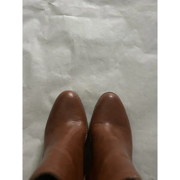 Zodiac Women Julia Brown Leather Wedge Ankle Platform Boots size 9 NWOB Tan